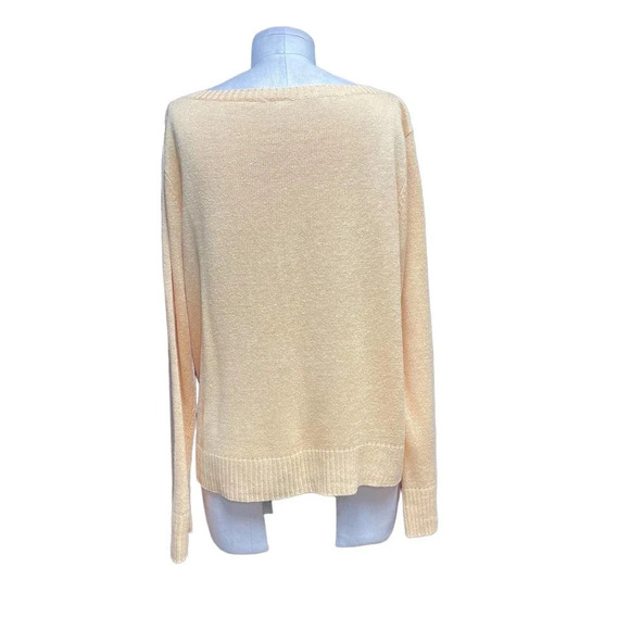 Eileen Fisher‎ Orange Yellow Knit Organic Linen Side Button Sweater Size Medium - Picture 5 of 7